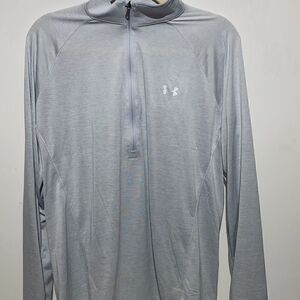 Under Armour Men's Activewear 1/4 Zip Long Sleeve pullover shirt Gray Size XL